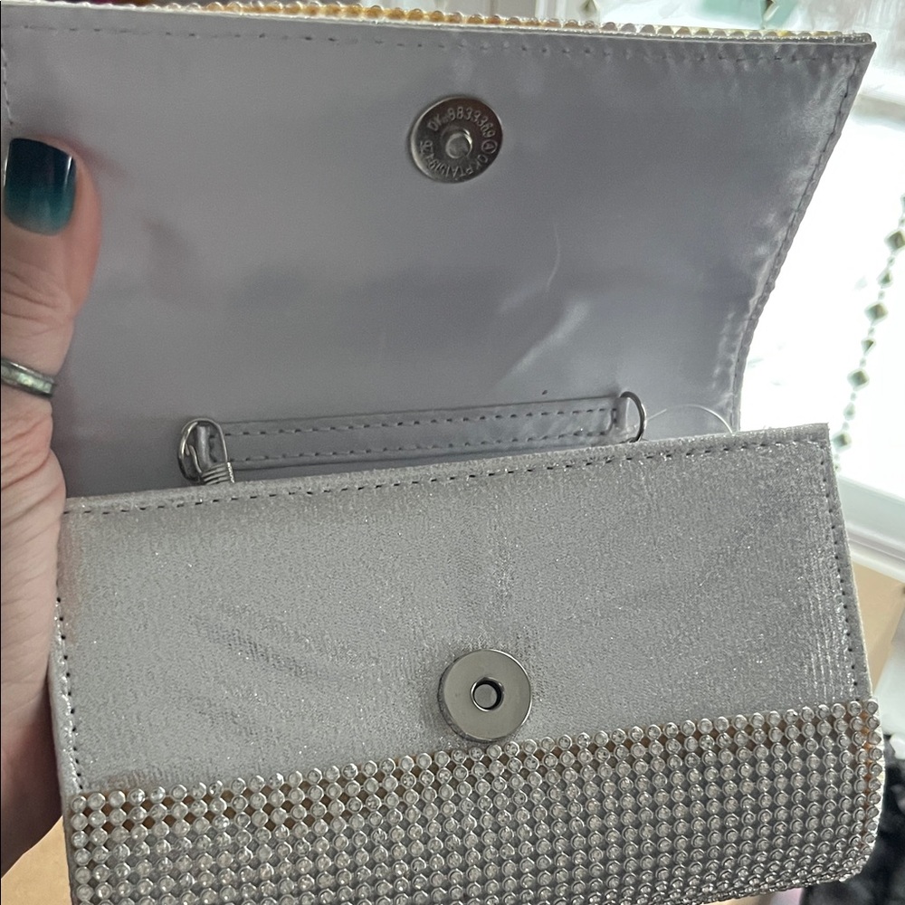 Silver Rhinestone Clutch Bag - Picture 2 of 3